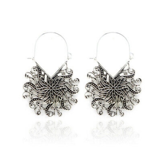 New Sterling silver gypsy tribal Earrings - Picture 2 of 4